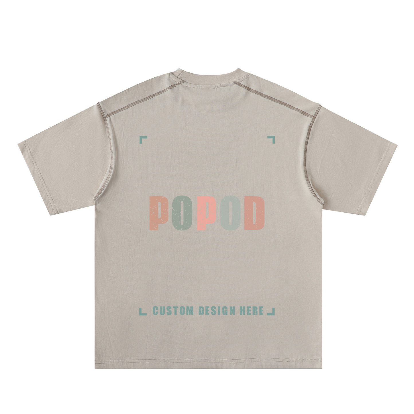 Contrast Seam Detail Loose Fit Cotton Tee