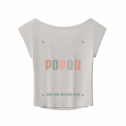 Flattering Wide Neck Cropped Baby Tee