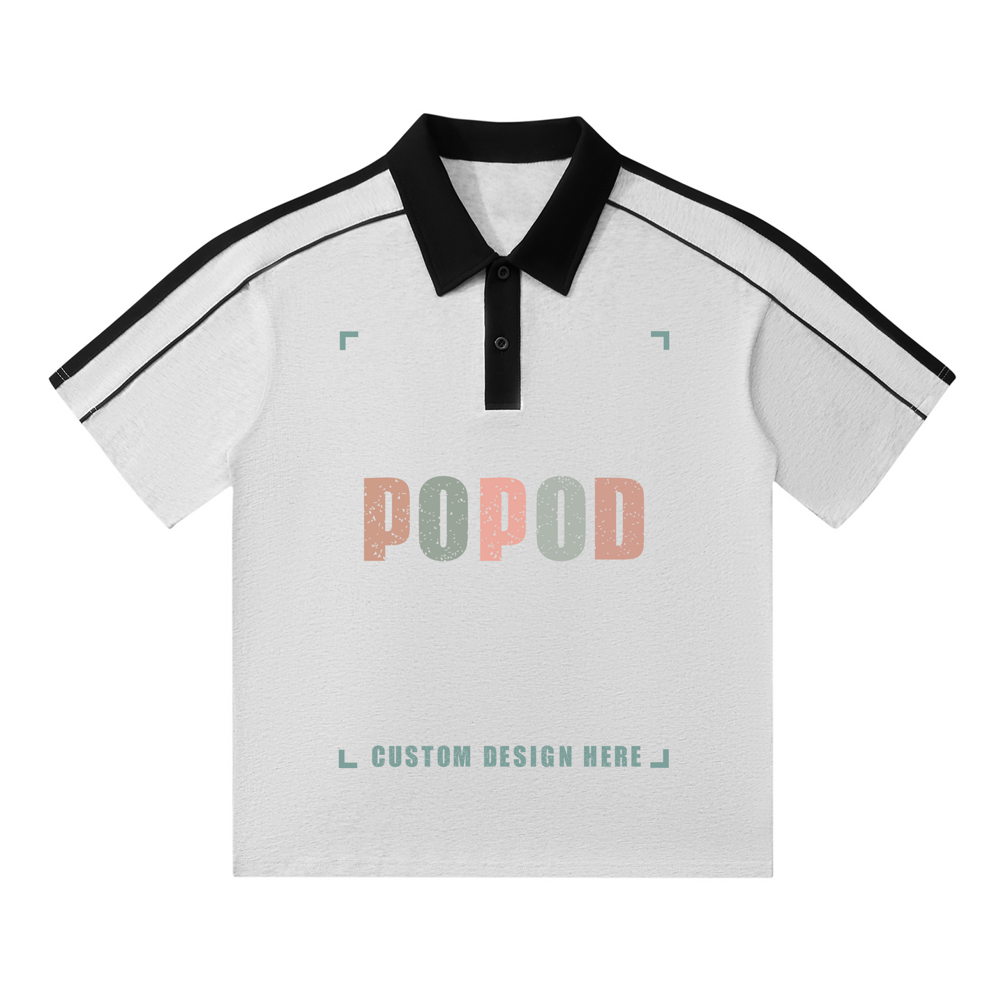 Retro Contrast Collar Polo Shirt