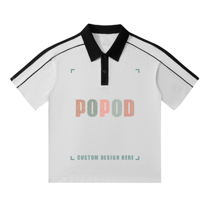 Retro Contrast Collar Polo Shirt