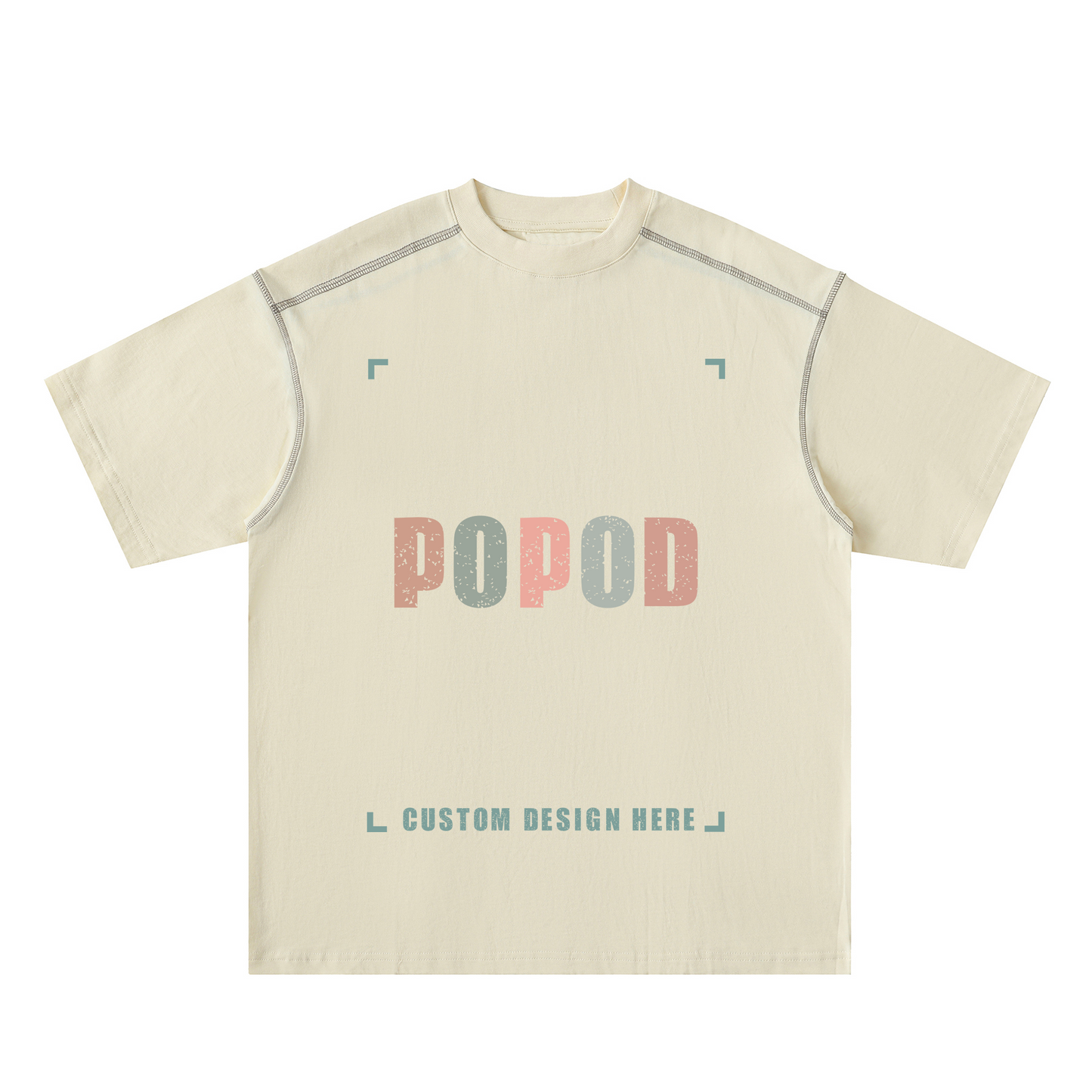 Contrast Seam Detail Loose Fit Cotton Tee